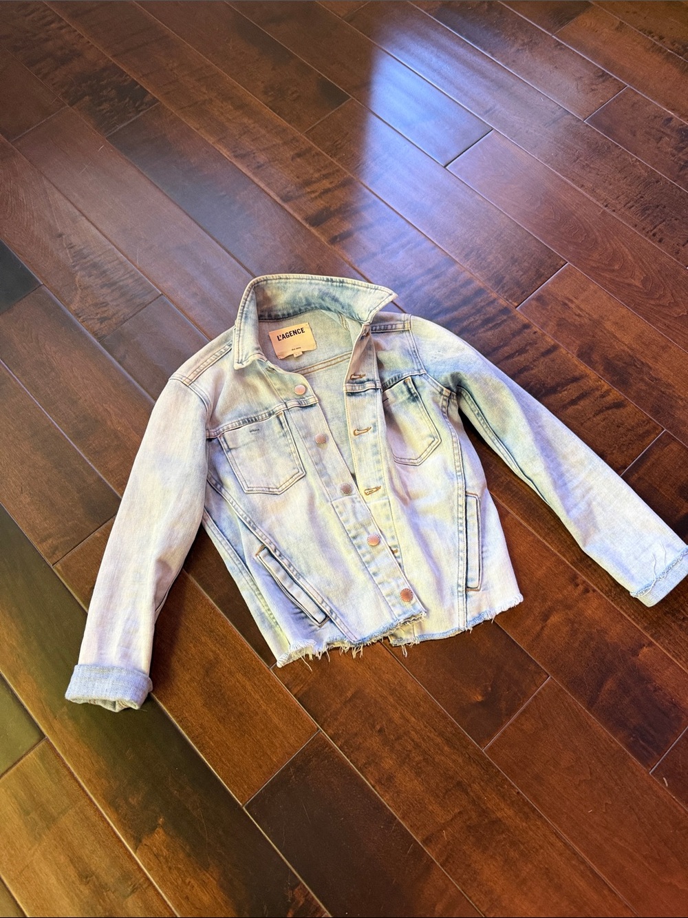 L'AGENCE Light Wash Denim Jacket